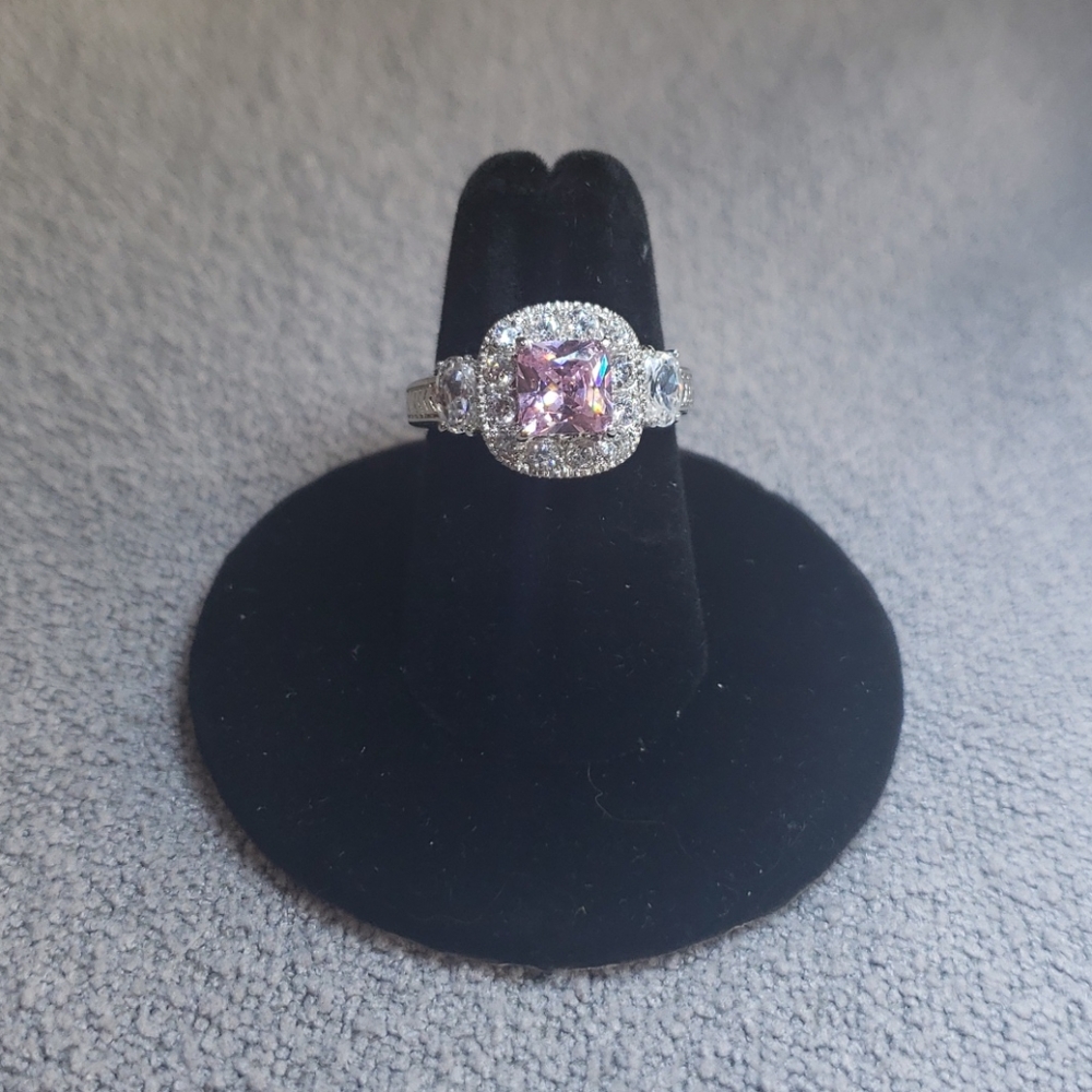 Pretty pink crystal and pave diamonds